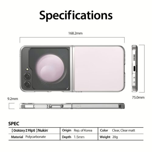 Araree รุ่น Nukin - เคส Galaxy Z Flip 5 - สี Clear Matt - Image 14