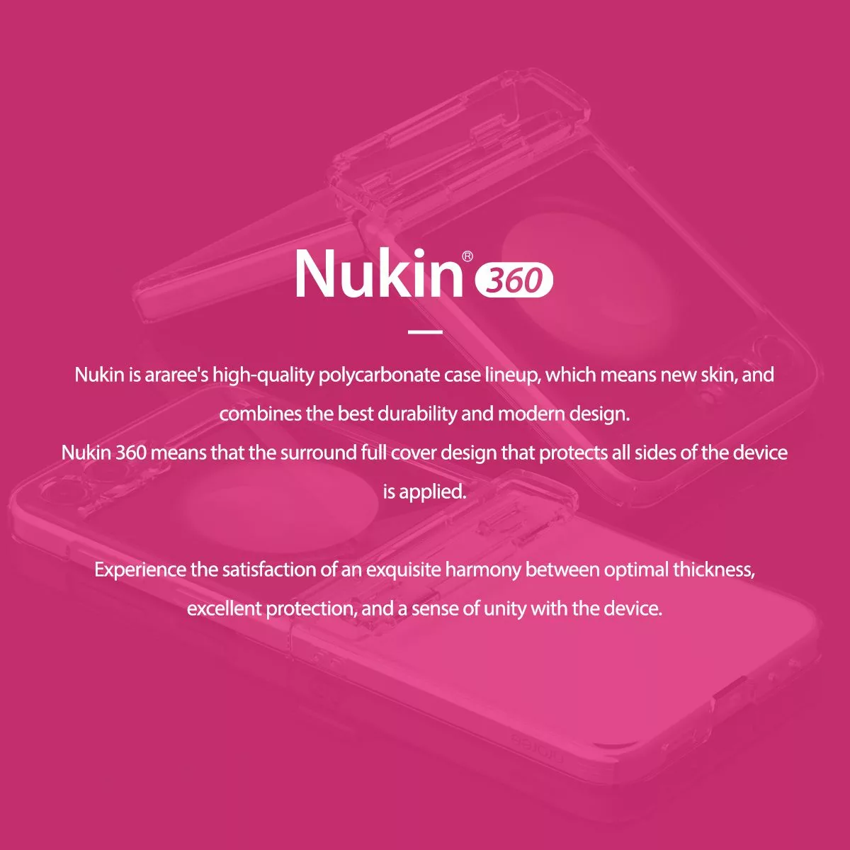 Araree รุ่น Nukin 360 - เคส Galaxy Z Flip 5 - สี Clear Matt