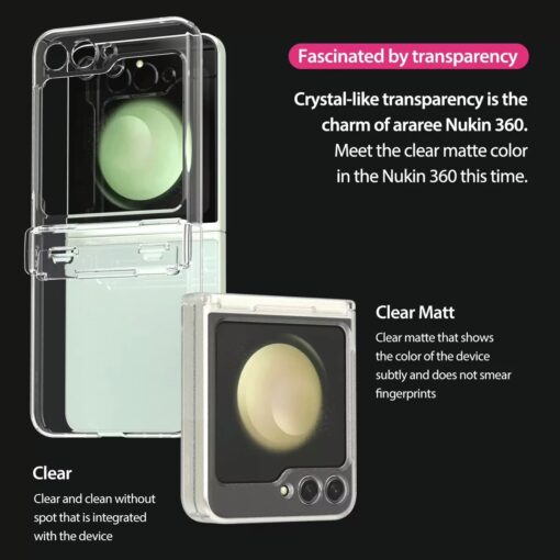 Araree รุ่น Nukin 360 - เคส Galaxy Z Flip 5 - สี Clear Matt - Image 10