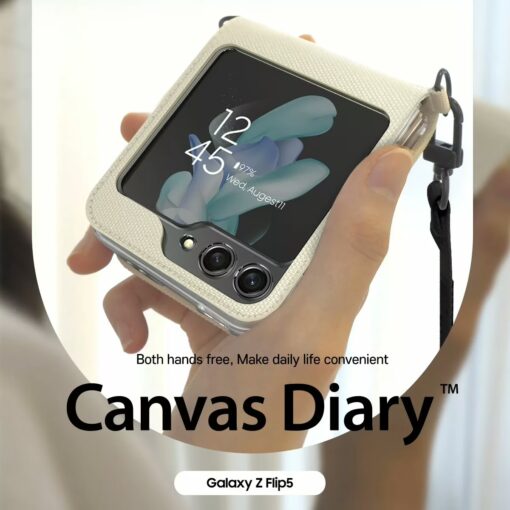 Araree รุ่น Canvas Diary - เคส Galaxy Z Flip 5 - สี Black - Image 2