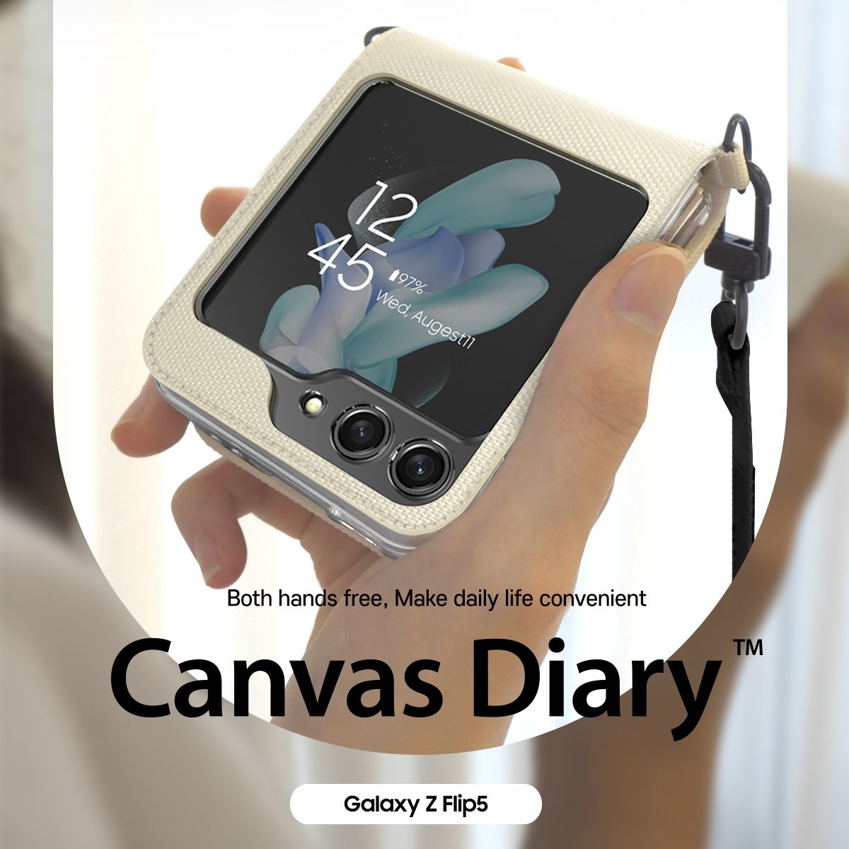 Araree รุ่น Canvas Diary - เคส Galaxy Z Flip 5 - สี Black