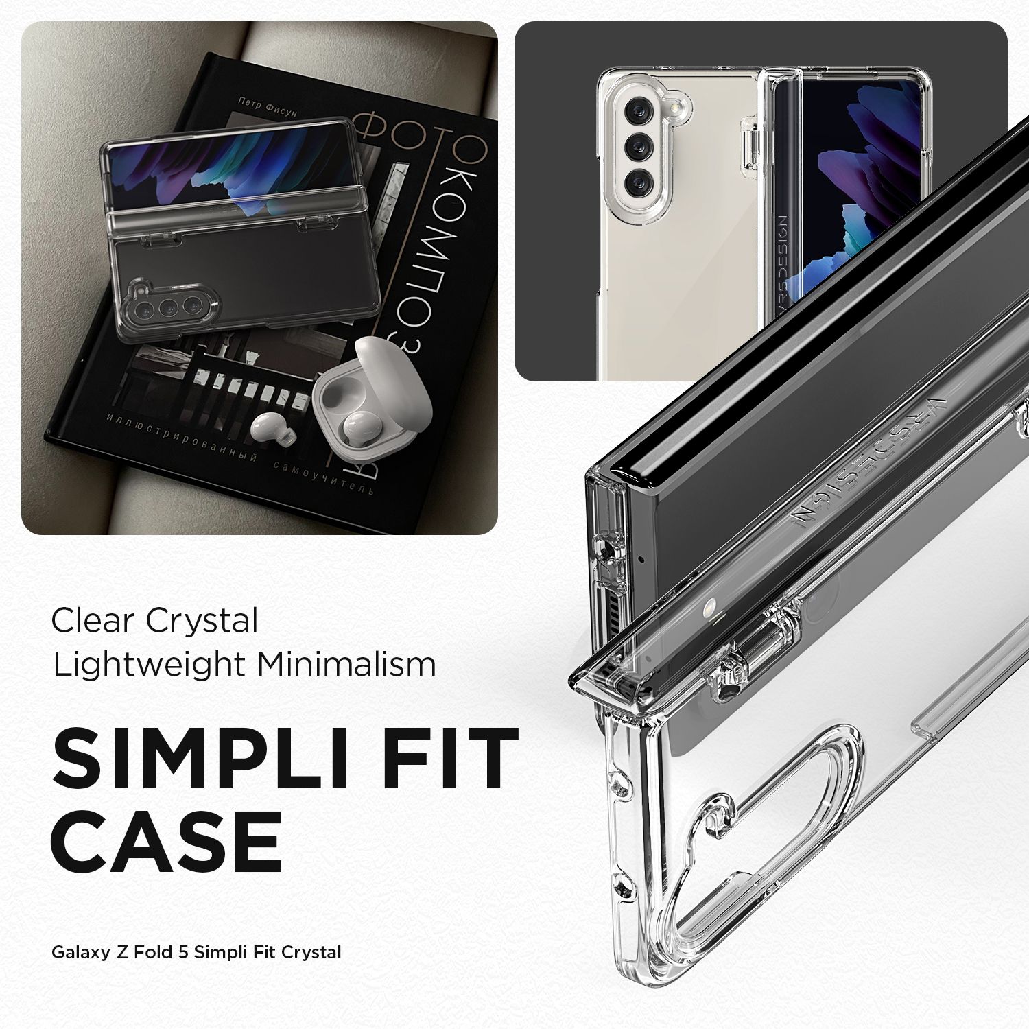 VRS รุ่น Simpli Fit - เคส Galaxy Z Fold 5 - สี Clear (แถมฟิล์มหน้าจอ)