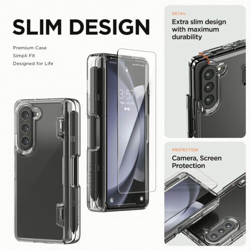 VRS รุ่น Simpli Fit S - เคส Galaxy Z Fold 5 - สี Clear (แถมฟิล์มหน้าจอ) - Image 3