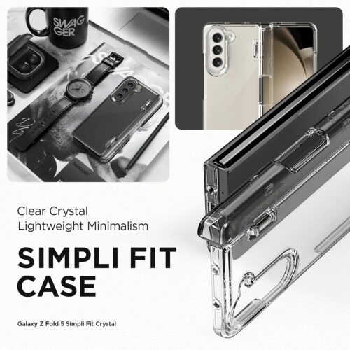 VRS รุ่น Simpli Fit S - เคส Galaxy Z Fold 5 - สี Clear (แถมฟิล์มหน้าจอ) - Image 4