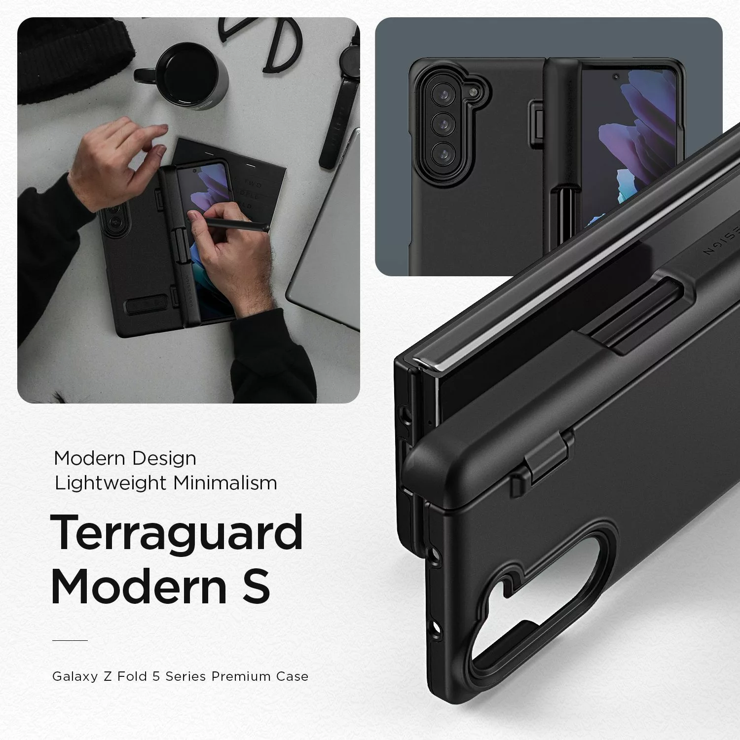 🛡️ VRS Terra Guard Modern Go S Case For Galaxy Z Fold 5 – Wallet & S Pen Holder, 360 Protection