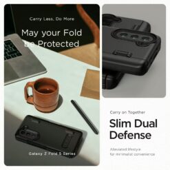 VRS รุ่น Terra Guard Modern S - เคส Galaxy Z Fold 5 - สี Matte Black (แถมฟิล์มหน้าจอ)