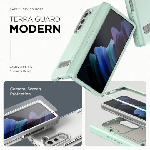 VRS รุ่น Terra Guard Modern - เคส Galaxy Z Fold 5 - สี Marine Green (แถมฟิล์มหน้าจอ) - Image 2