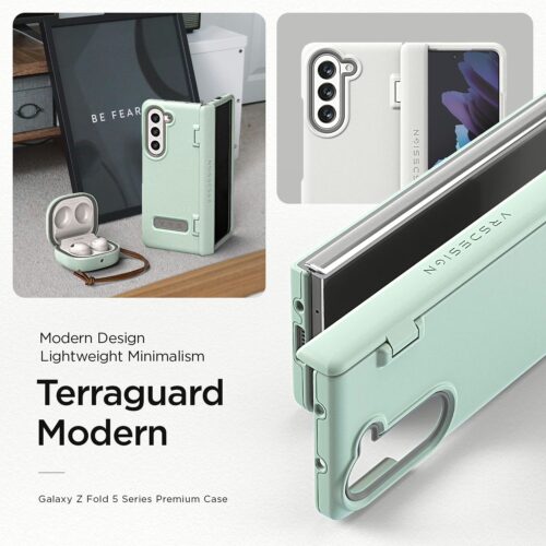 VRS รุ่น Terra Guard Modern - เคส Galaxy Z Fold 5 - สี Marine Green (แถมฟิล์มหน้าจอ) - Image 3