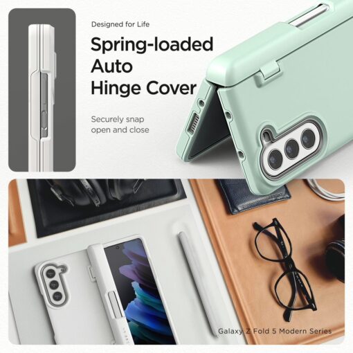 VRS รุ่น Terra Guard Modern S - เคส Galaxy Z Fold 5 - สี Marine Green (แถมฟิล์มหน้าจอ) - Image 5