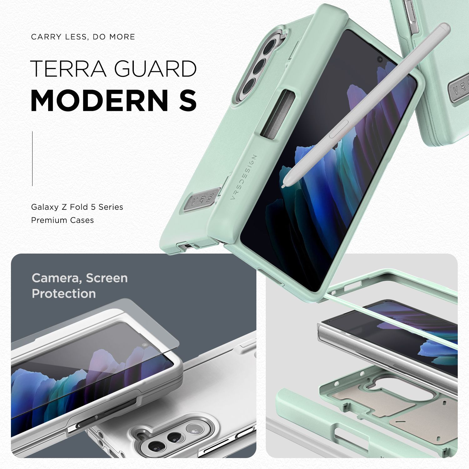 VRS รุ่น Terra Guard Modern S - เคส Galaxy Z Fold 5 - สี Marine Green (แถมฟิล์มหน้าจอ)