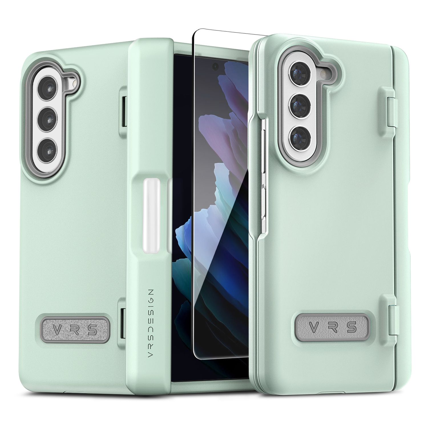 VRS รุ่น Terra Guard Modern S - เคส Galaxy Z Fold 5 - สี Marine Green (แถมฟิล์มหน้าจอ)