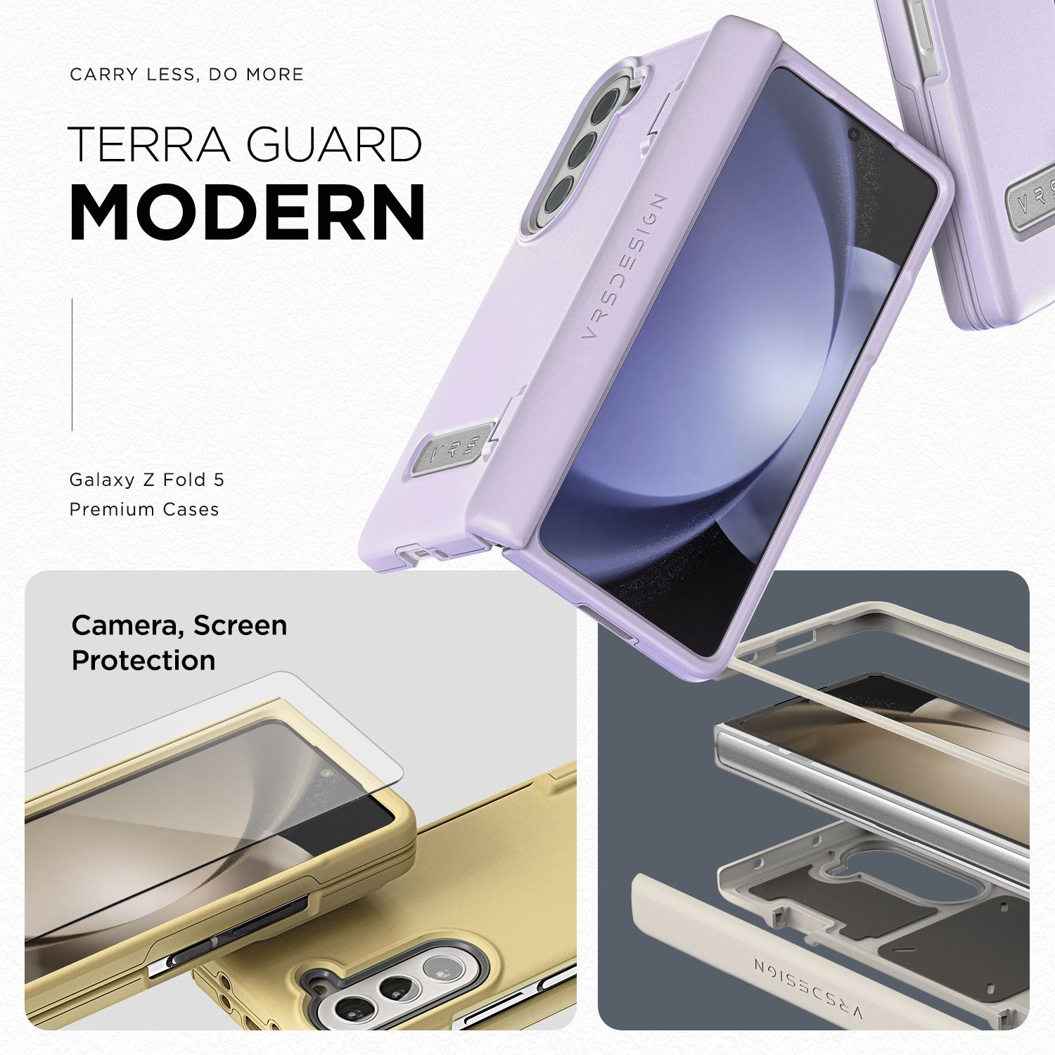 VRS รุ่น Terra Guard Modern - เคส Galaxy Z Fold 5 - สี Pink Sand (แถมฟิล์มหน้าจอ)