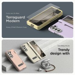 VRS รุ่น Terra Guard Modern - เคส Galaxy Z Fold 5 - สี Pink Sand (แถมฟิล์มหน้าจอ)