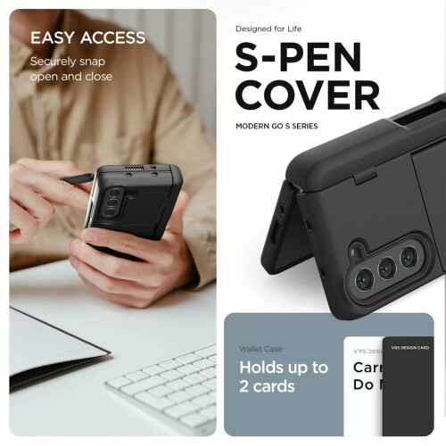 VRS รุ่น Terra Guard Modern Go S - เคส Galaxy Z Fold 5 - สี Matte Black (แถมฟิล์มหน้าจอ) - Image 4