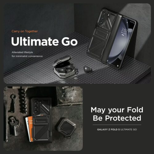 VRS รุ่น Terra Guard Ultimate Go - เคส Galaxy Z Fold 5 - สี Matte Black (แถมฟิล์มหน้าจอ) - Image 7