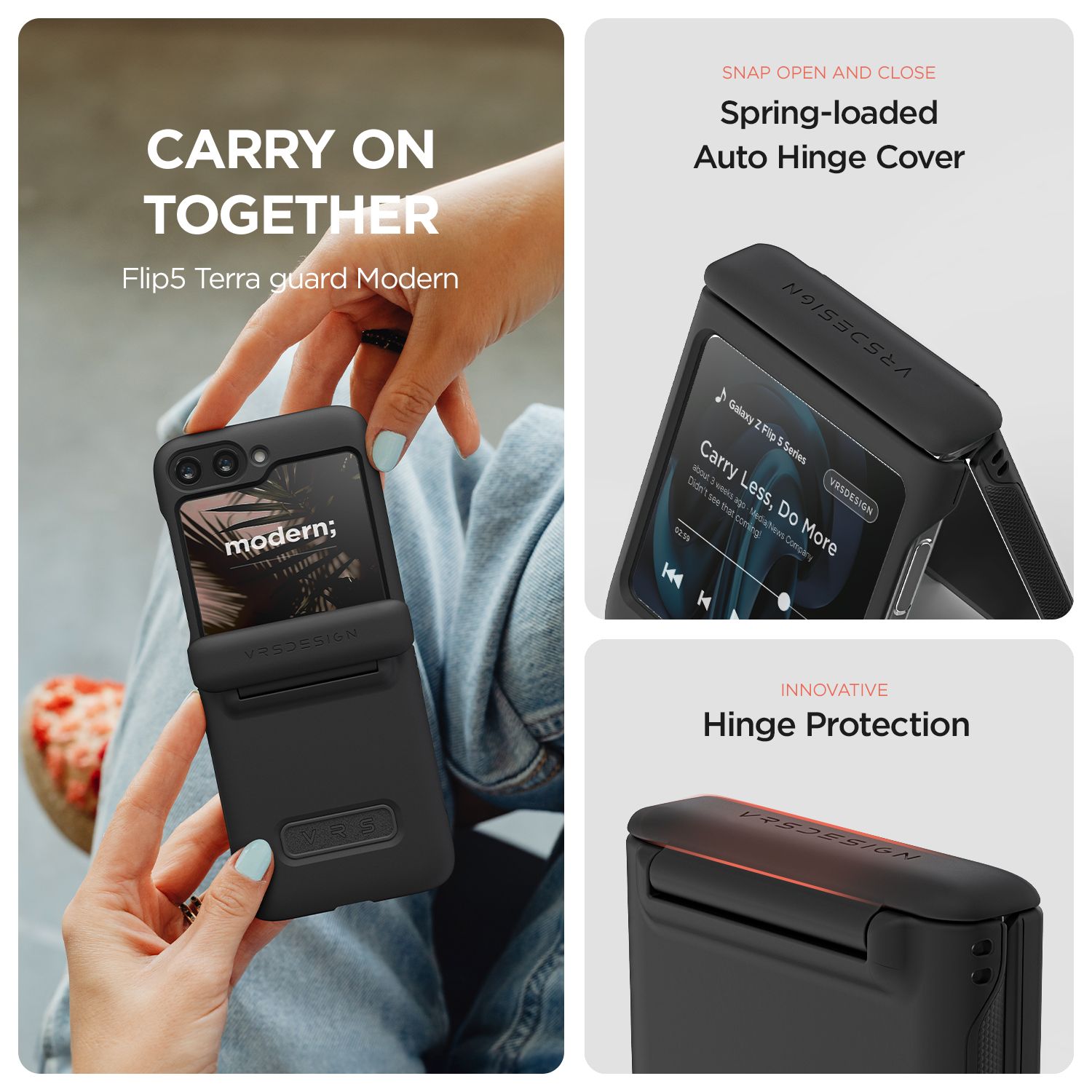 VRS รุ่น Terra Guard Modern - เคส Galaxy Z Flip 5 - สี Matte Black 23 VRS รุ่น Terra Guard Modern - เคส Galaxy Z Flip 5 - สี Matte Black