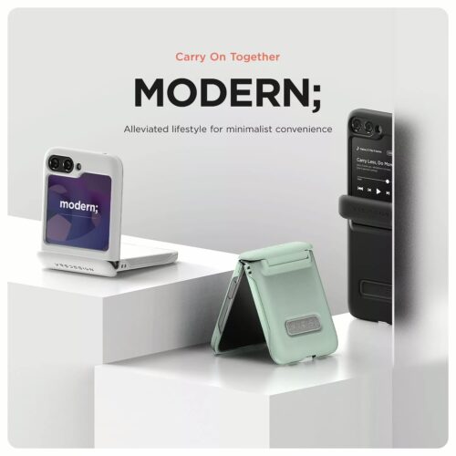 VRS รุ่น Terra Guard Modern - เคส Galaxy Z Flip 5 - สี Matte Black - Image 7