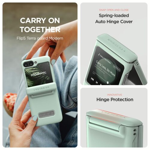 VRS รุน Terra Guard Modern - เคส Galaxy Z Flip 5 - สี Marine Green - Image 3
