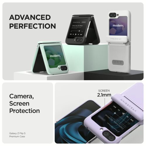 VRS รุน Terra Guard Modern - เคส Galaxy Z Flip 5 - สี Cream - Image 4