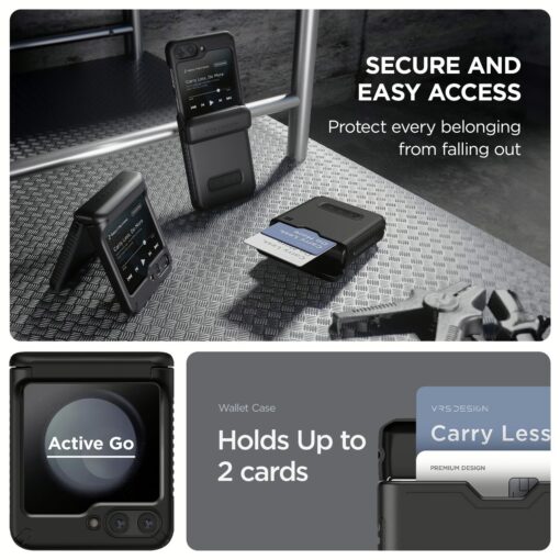 VRS รุ่น Terra Guard Active Go - เคส Galaxy Z Flip 5 - สี Matt Black - Image 4