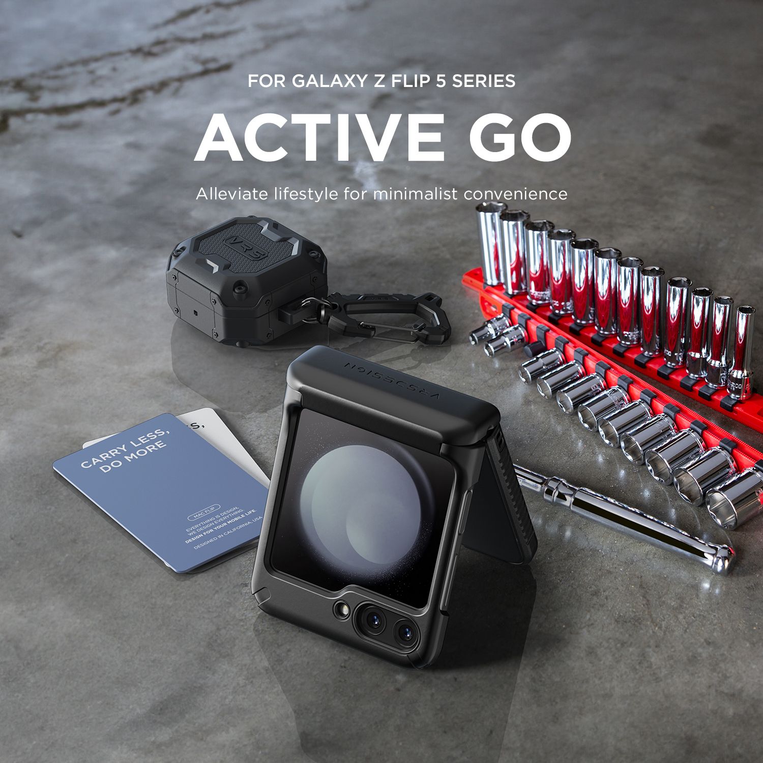 VRS รุ่น Terra Guard Active Go - เคส Galaxy Z Flip 5 - สี Matt Black