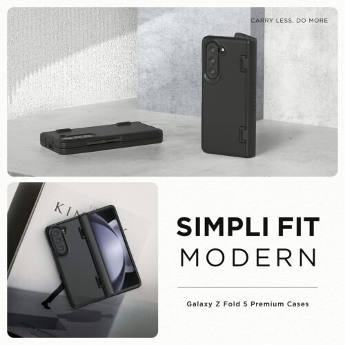 VRS รุ่น Simpli Fit - เคส Galaxy Z Fold 5 - สี Black (แถมฟิล์มหน้าจอ) - Image 2