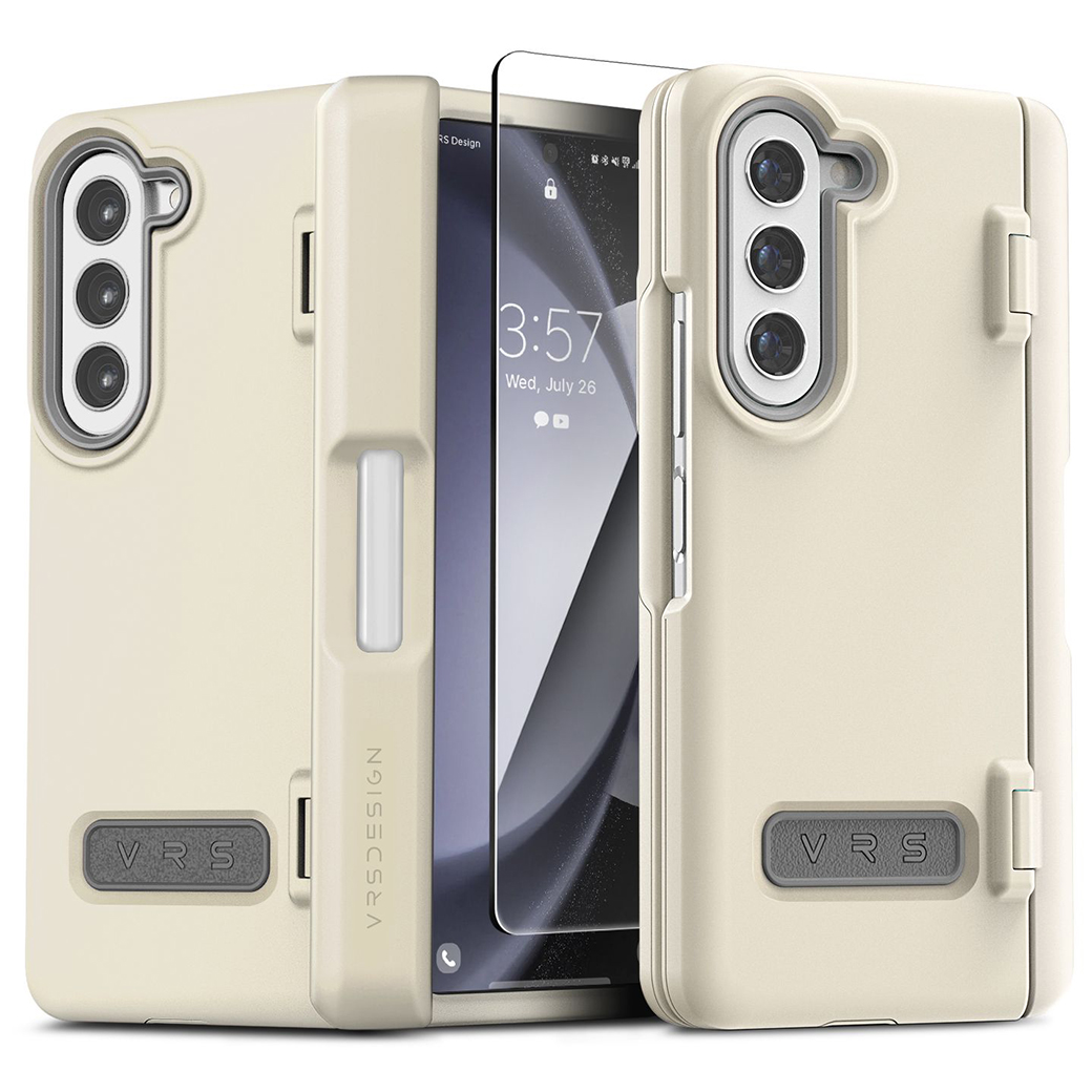 VRS รุ่น Terra Guard Modern S - เคส Galaxy Z Fold 5 - สี Cream (แถมฟิล์มหน้าจอ)
