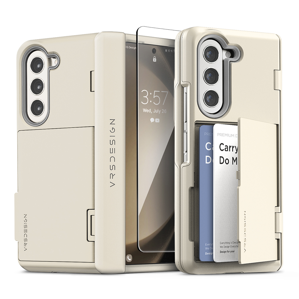 VRS รุ่น Terra Guard Modern Go - เคส Galaxy Z Fold 5 - สี Cream (แถมฟิล์มหน้าจอ)