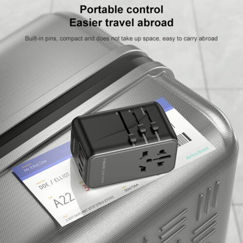 หัวแปลงปลั๊กไฟ Momax รุ่น 1-World I Dreamer PD 100W GaN 4 ports + AC Travel Adapter - สี Black - Image 9
