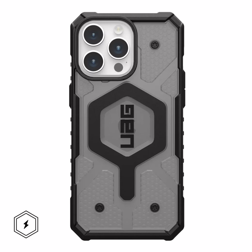 UAG รุ่น Pathfinder Clear MagSafe  - เคส iPhone 15 Pro Max - สี Ash