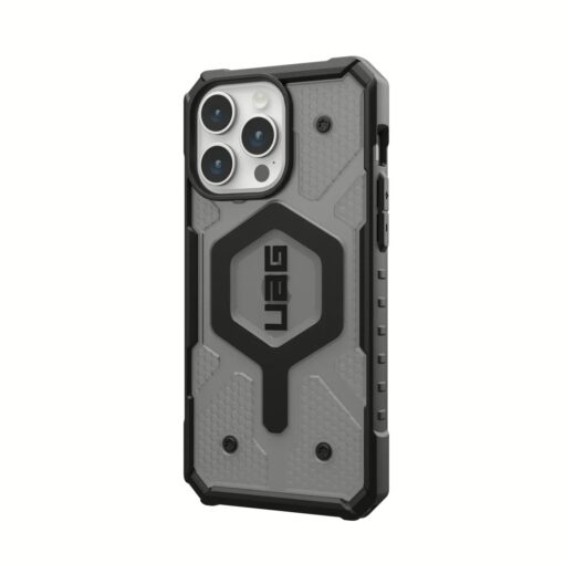 UAG รุ่น Pathfinder Clear MagSafe  - เคส iPhone 15 Pro Max - สี Ash - Image 2