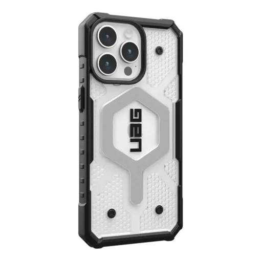UAG รุ่น Pathfinder Clear MagSafe  - เคส iPhone 15 Pro Max - สี Ice - Image 4
