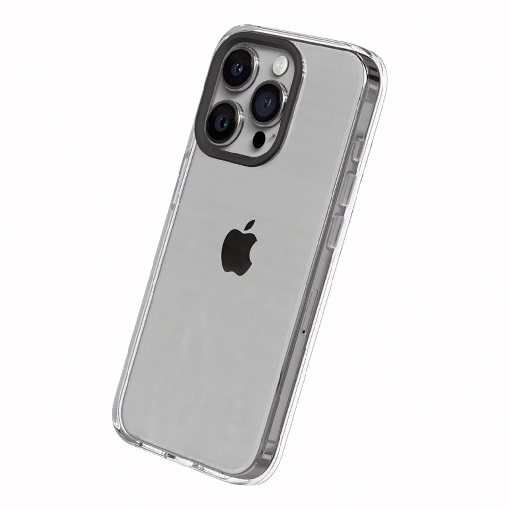 Rhinoshield รุ่น Clear Case - เคส iPhone 15 Pro - Crystal Case+Black Camera Ring+Clear Button