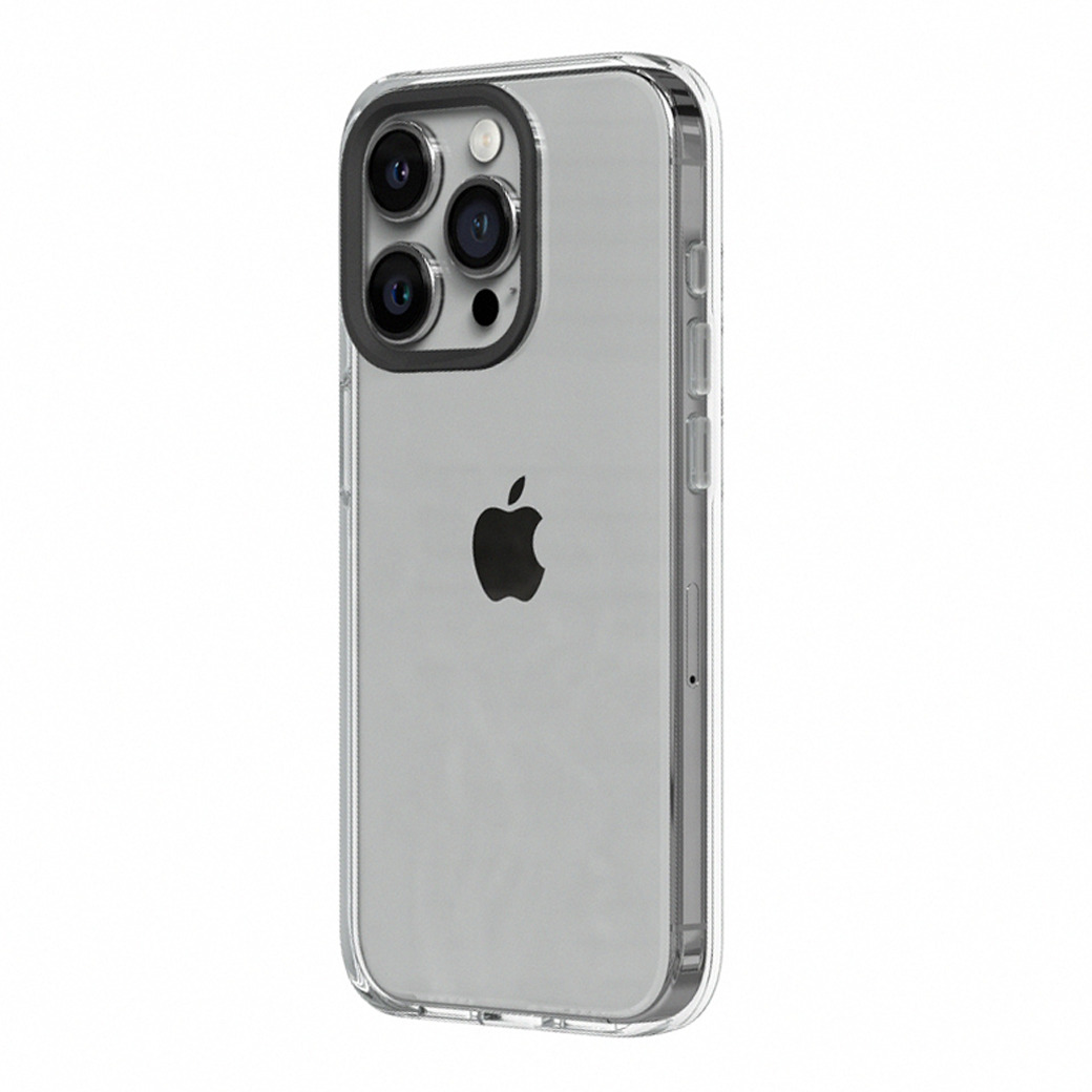 Rhinoshield รุ่น Clear Case - เคส iPhone 15 Pro Max - Crystal Case+Black Camera Ring+Clear Button