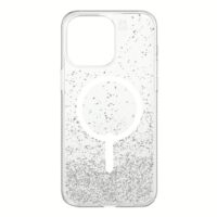 ZAGG รุ่น Essential Hampton Snap - เคส iPhone 15 Pro Max - สี Clear/Silver Glitter