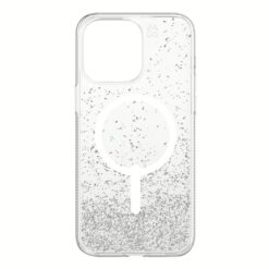 ZAGG รุ่น Essential Hampton Snap - เคส iPhone 15 Pro Max - สี Clear/Silver Glitter