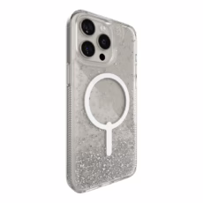 ZAGG รุ่น Essential Hampton Snap - เคส iPhone 15 Pro Max - สี Clear/Silver Glitter - Image 2