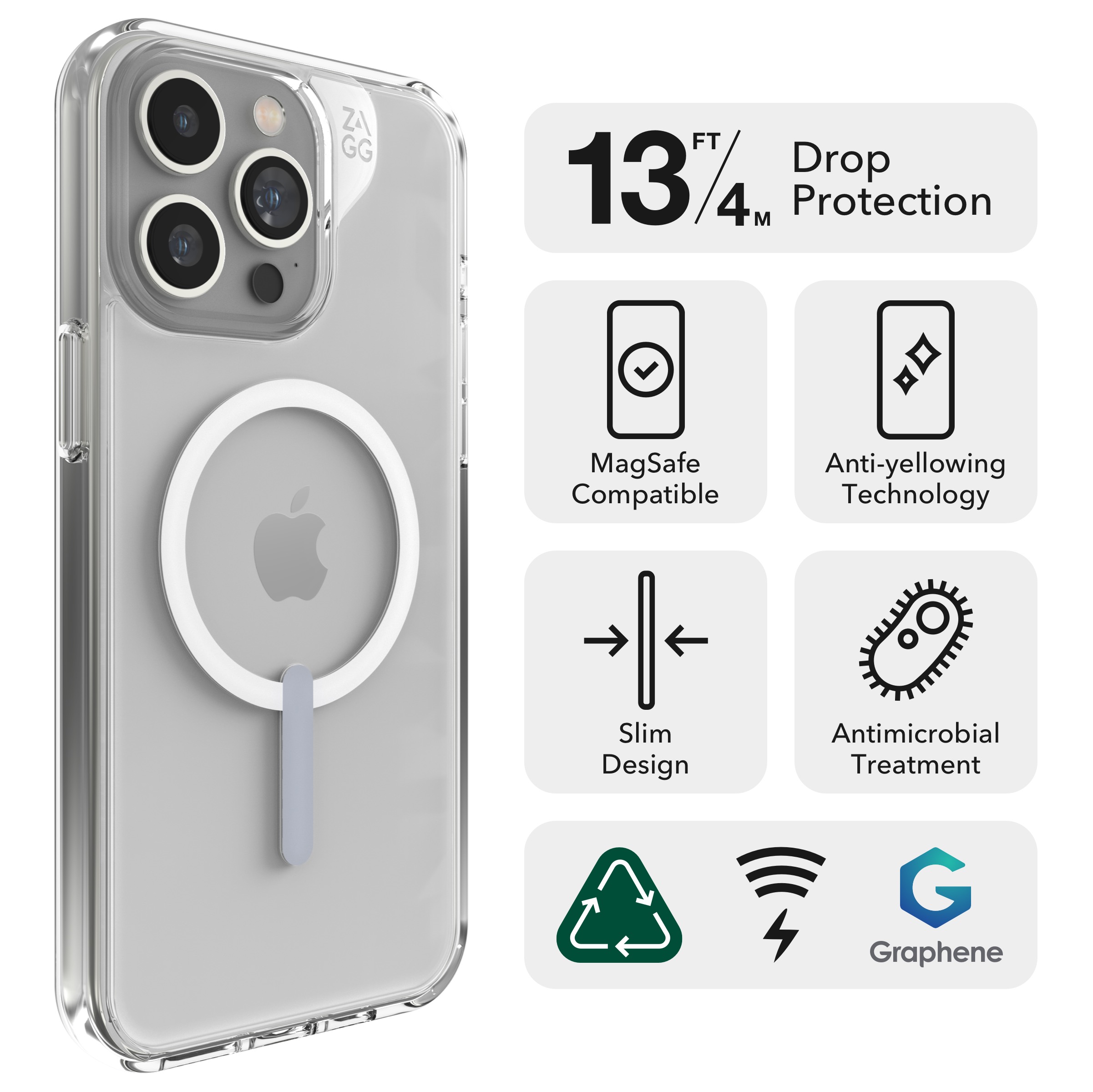 ZAGG รุ่น Crystal Palace Snap - เคส iPhone 15 Pro Max - สี Clear 34 ZAGG รุ่น Crystal Palace Snap - เคส iPhone 15 Pro Max - สี Clear