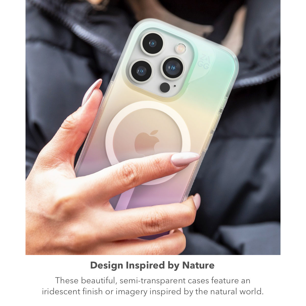ZAGG รุ่น Milan Snap - เคส iPhone 15 Pro - สี Iridescent
