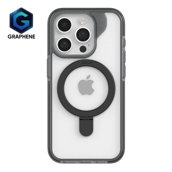 ZAGG รุ่น Santa Cruz Snap with Ring Stand - เคส iPhone 15 Pro - สี Clear/Black