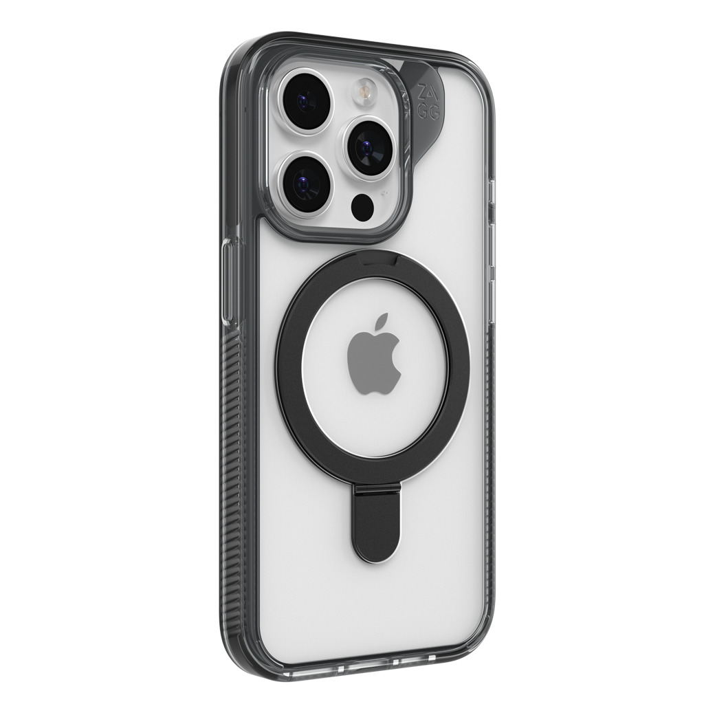 ZAGG รุ่น Santa Cruz Snap with Ring Stand - เคส iPhone 15 Pro - สี Clear/Black