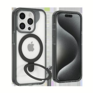 ZAGG รุ่น Santa Cruz Snap with Ring Stand - เคส iPhone 15 Pro Max - สี Clear/Black