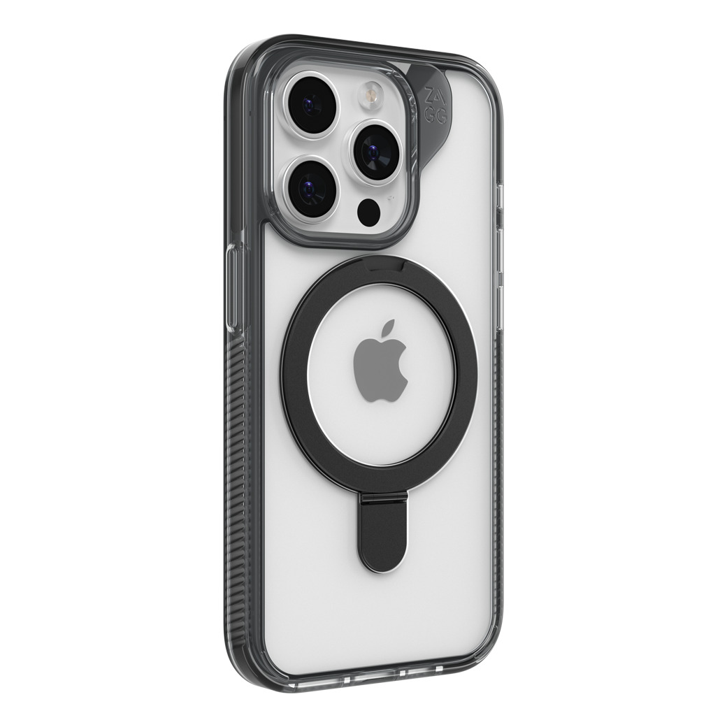 ZAGG รุ่น Santa Cruz Snap with Ring Stand - เคส iPhone 15 Pro Max - สี Clear/Black