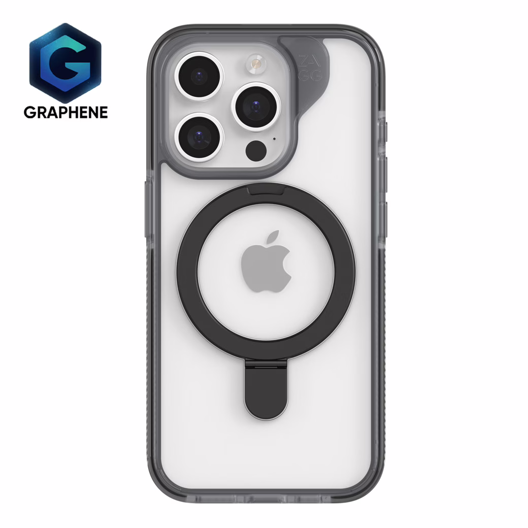 ZAGG รุ่น Santa Cruz Snap with Ring Stand - เคส iPhone 15 Pro Max  - สี Clear/Black