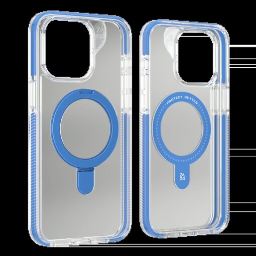 ZAGG รุ่น Santa Cruz Snap with Ring Stand - เคส iPhone 15 Pro Max  - สี Clear/Blue - Image 6