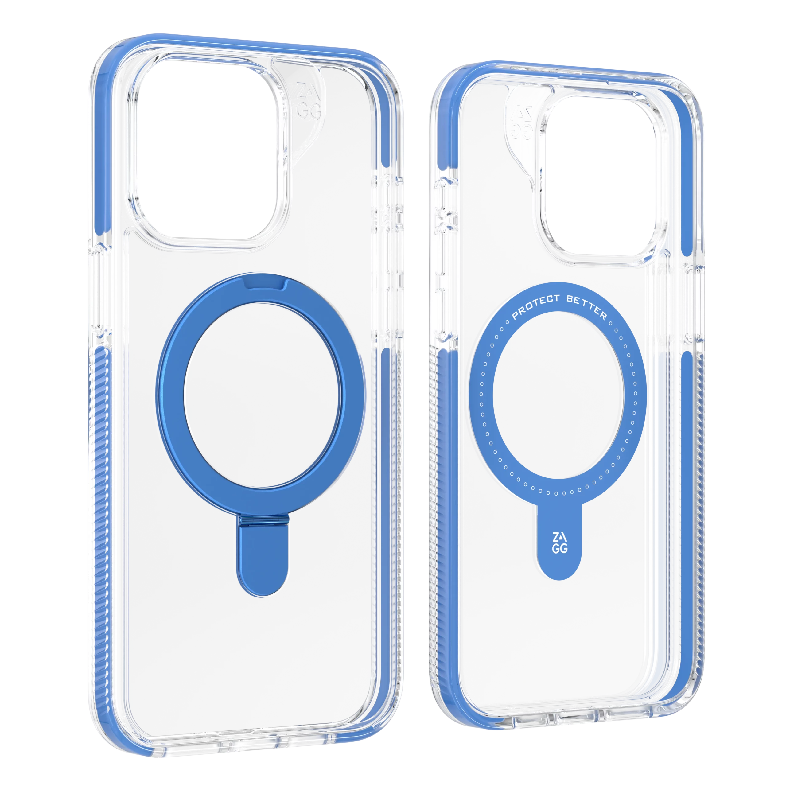 ZAGG รุ่น Santa Cruz Snap with Ring Stand - เคส iPhone 15 Pro Max - สี Clear/Blue 16 ZAGG รุ่น Santa Cruz Snap with Ring Stand - เคส iPhone 15 Pro Max - สี Clear/Blue