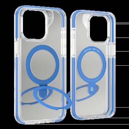 ZAGG รุ่น Santa Cruz Snap with Ring Stand - เคส iPhone 15 Pro Max  - สี Clear/Blue - Image 7