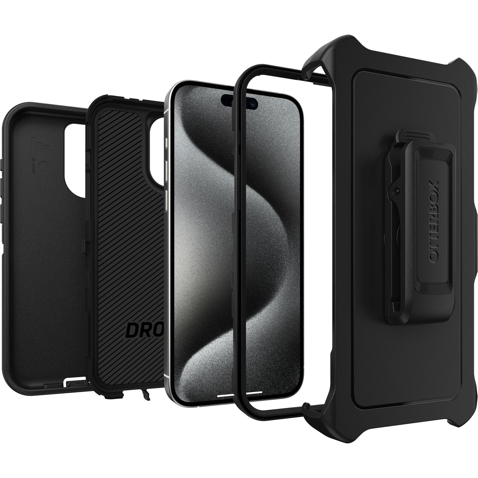 OtterBox รุ่น Defender - เคส iPhone 15 Pro Max - สี Black