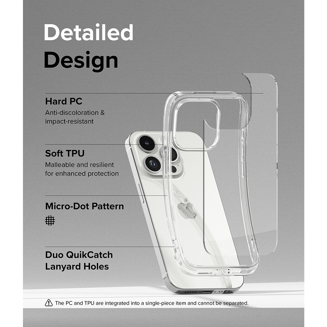 Ringke รุ่น Fusion - เคส iPhone 15 Pro Max - สี Clear