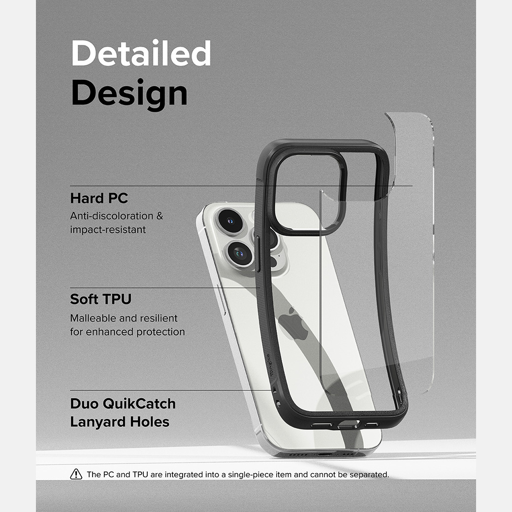 Ringke รุ่น Fusion Bold - เคส iPhone 15 Pro Max - สี Black